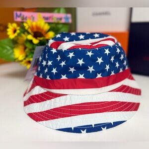 🆕HURLEY Unisex Patriotic Flag Bucket Hat - Red, White & Blue